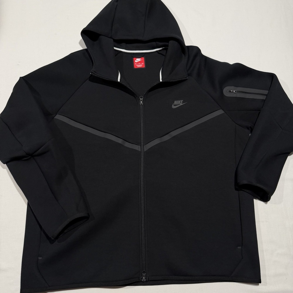 Nike Tech Fleece Full Zip Hoodie Mens 2XL Black Windrunner Jacket HV0949-010
